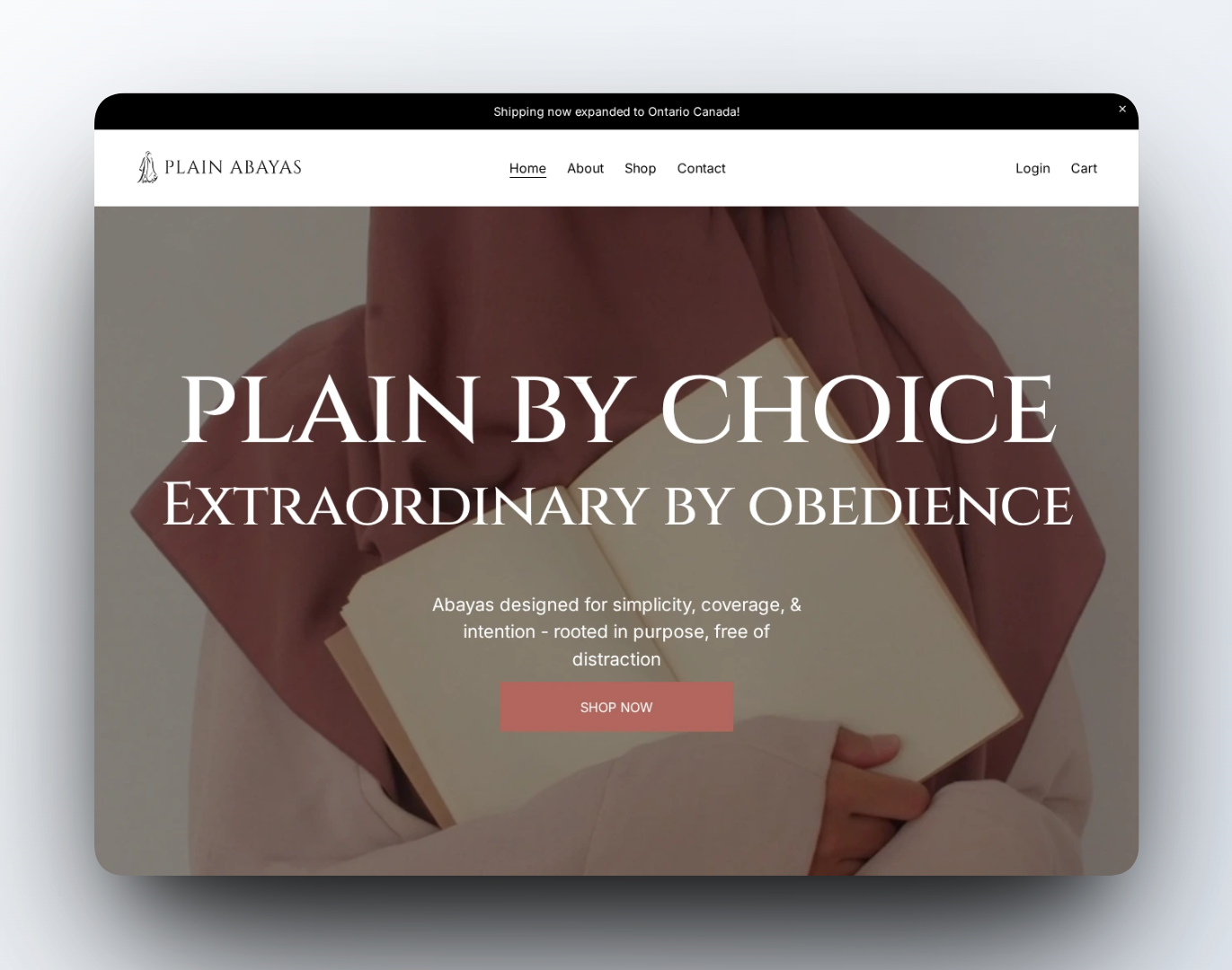 Plain Abayas Website Preview